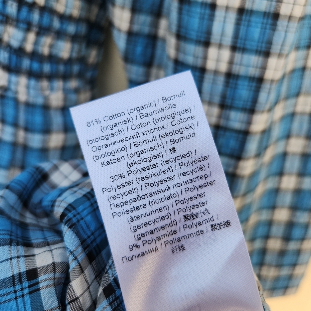 GANNI Seersucker Check Smock Midi Dress - Azure Blue - Picture 10 of 10